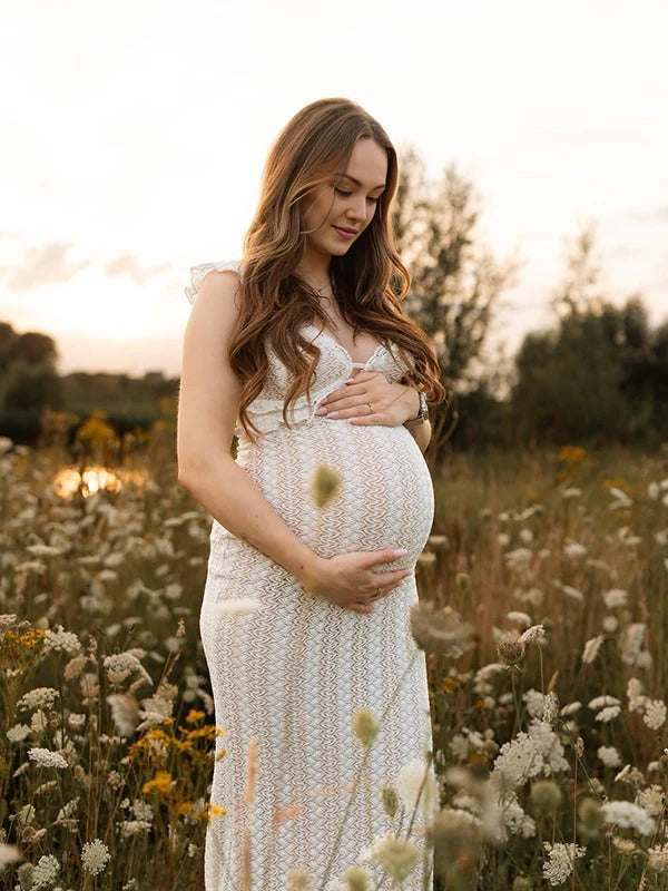 Beaumama robe longue grossesse élégant vacances volants moulante dos nu enceinte shooting babyshower femme enceinte