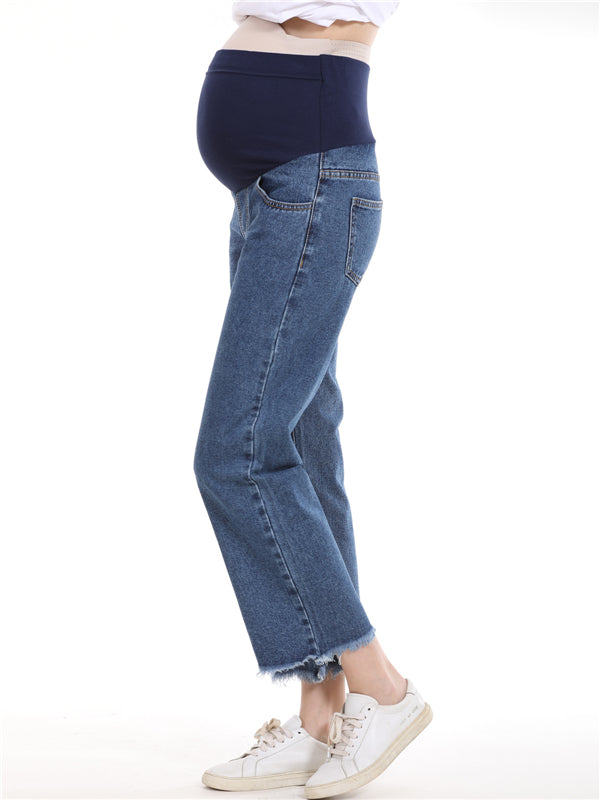 Beaumama jeans ample palazzo grossesse casual chic simple frange poches femme enceinte