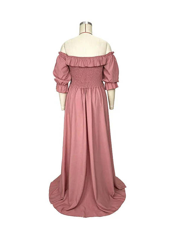 Beaumama robes photo shooting grossesse bohème Sans bretelles Manches bouffantes femme enceinte