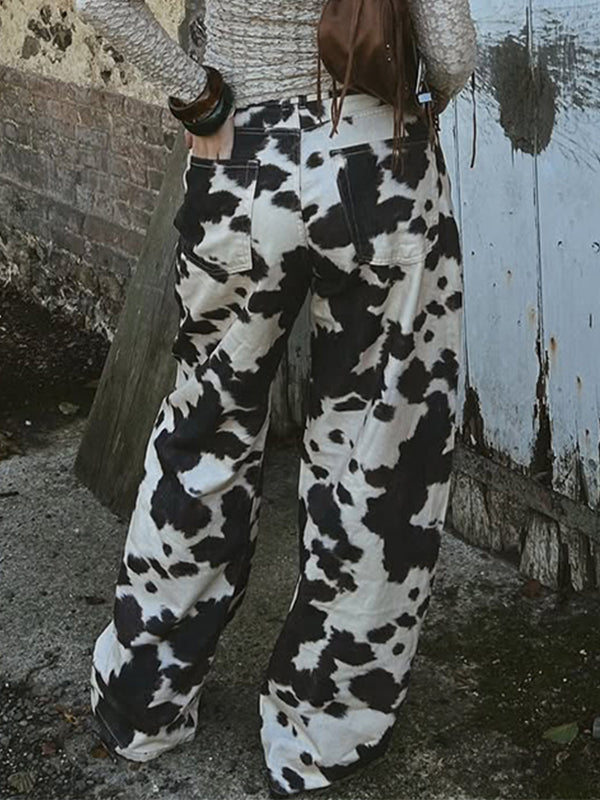 Beaumama jeans grossesse vintage chic tie and dye imprimé vache femme enceinte