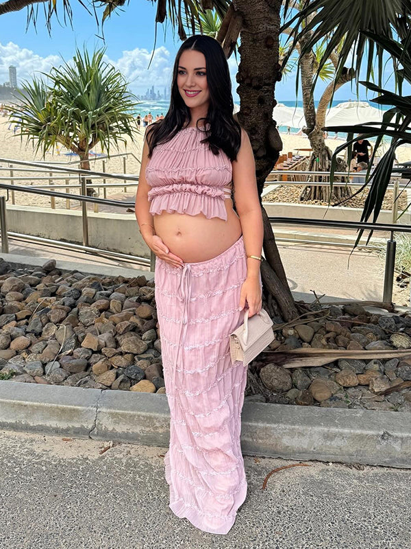 Beaumama ensembles pyjama grossesse plis licou strap deux pièces femme enceinte