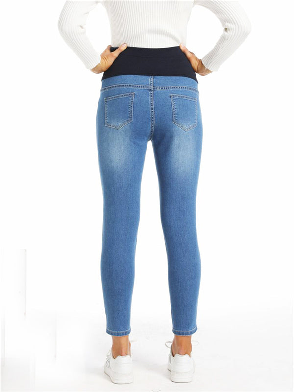 Beaumama jeans crayon grossesse casual chic simple moulante poches déchiré troué taille haute femme enceinte