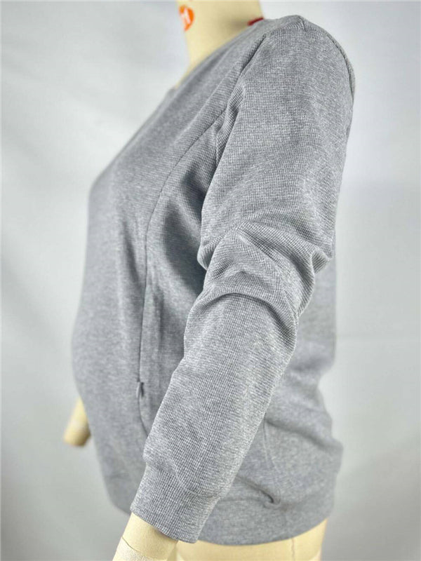 Beaumama sweatshirt allaitement grossesse casual tous les jours fermeture éclair col rond femme enceinte