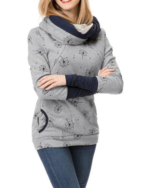 Beaumama sweatshirt allaitement pissenlit poches col roulé femme enceinte