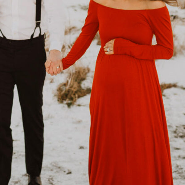 Beaumama robes photo longue grossesse élégant enceinte shooting fluide plissé col bateau femme enceinte