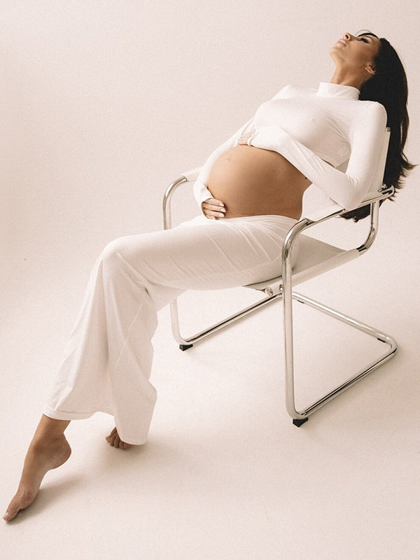 Beaumama robes photo longue grossesse élégant costume deux pièces plissé moulante baby shower femme enceinte