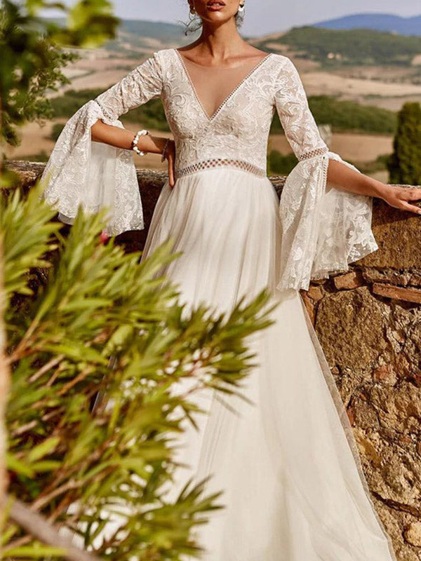 Beaumama robes longue grossesse mariage dentelle bouffante tutu queue manches fendues mariée femme enceinte