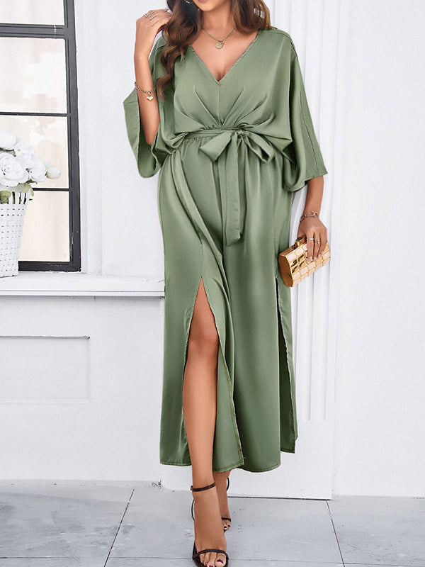 Beaumama robes longue grossesse cérémonie soirée ceinture fendu le côté dos nu fluide élégant femme enceinte