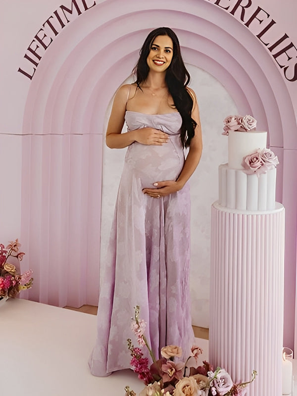 Beaumama robe baby shower longue grossesse fête prénatale cérémonie imprimé fleurie taille femme enceinte