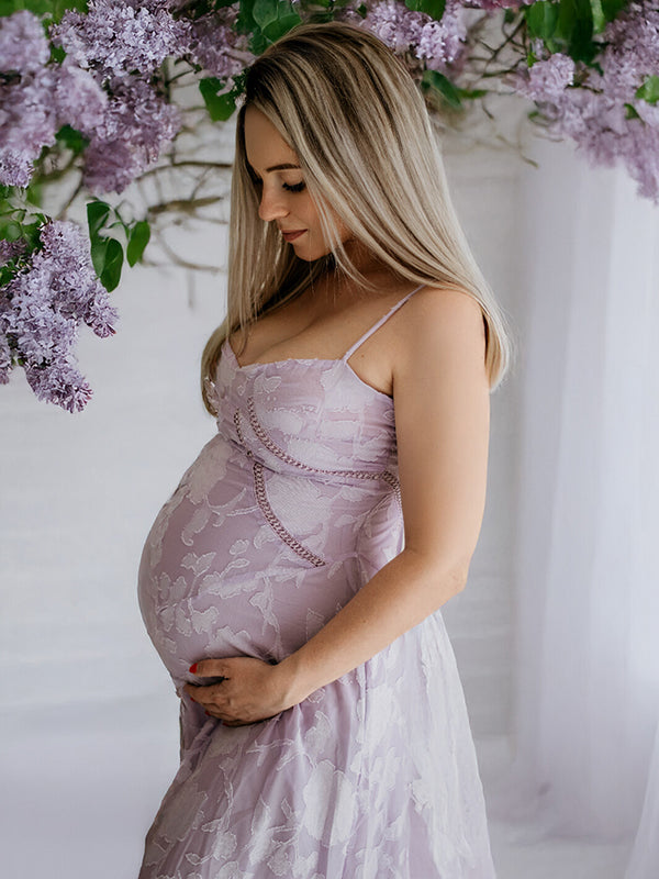 Beaumama robe baby shower longue grossesse fête prénatale cérémonie imprimé fleurie taille femme enceinte