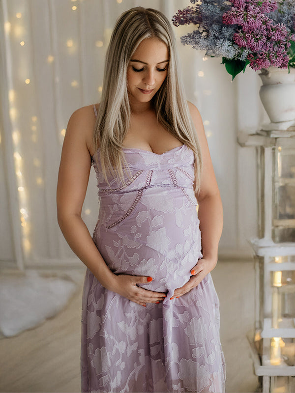 Beaumama robe baby shower longue grossesse fête prénatale cérémonie imprimé fleurie taille femme enceinte