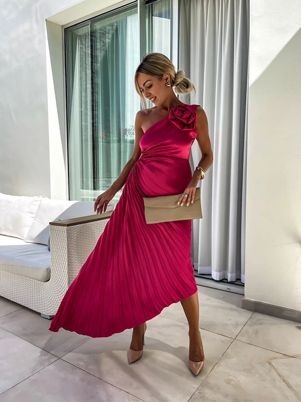 Beaumama robe longue grossesse élégant cocktail 3D fleurie plissé coulisse taille irrégulier femme enceinte