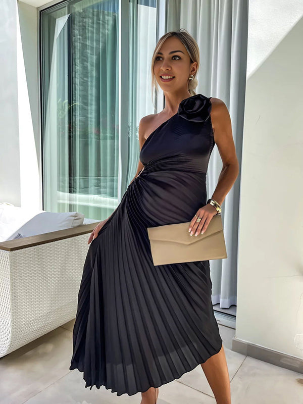 Beaumama robe longue grossesse élégant cocktail 3D fleurie plissé coulisse taille irrégulier femme enceinte
