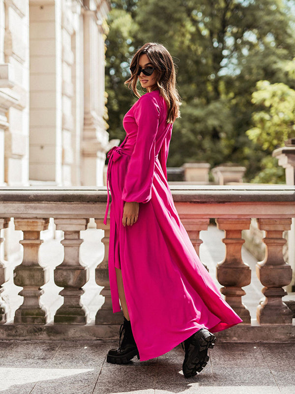 Beaumama robe longue grossesse élégant casual enceinte shooting ceinture fendu le côté volants fluide femme enceinte