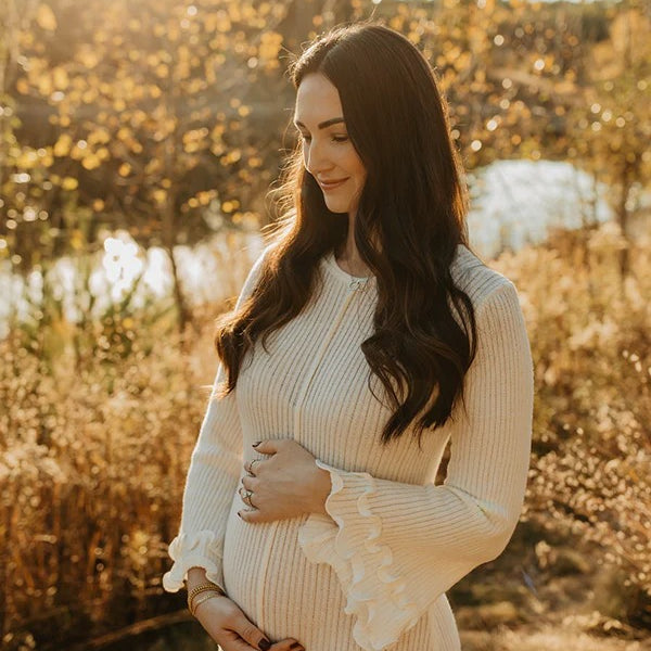 Beaumama robe shooting longue grossesse vacances crochet tricot volants dos nu fluide femme enceinte