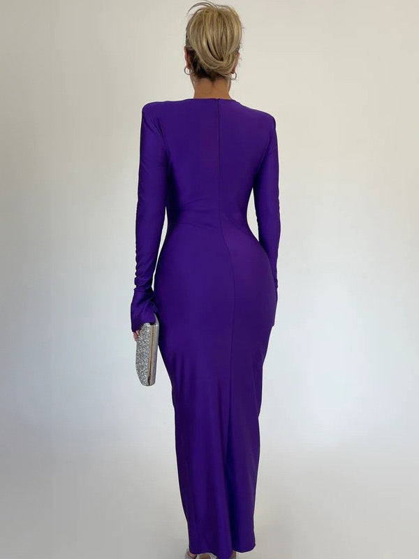 Beaumama robes longue grossesse plissé moulante manches trompette élégant femme enceinte