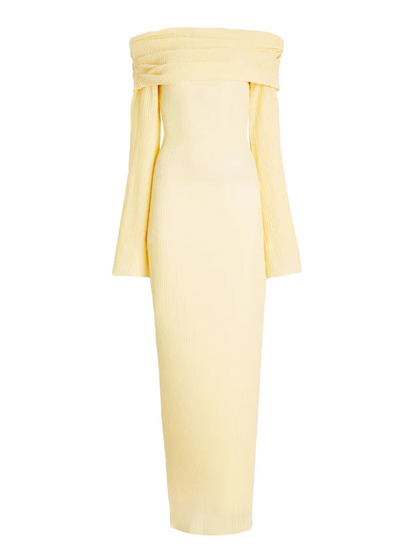 Beaumama robes longue grossesse babyshower élégant cocktail cérémonie rayé plissé moulante col bateau femme enceinte