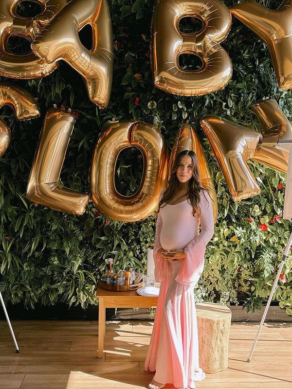 Beaumama robes longue grossesse élégant cérémonie irrégulier épissé volants fluide femme enceinte
