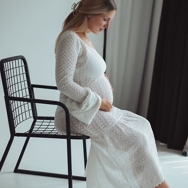 Beaumama robes longue grossesse élégant dentelle volants moulante enceinte shooting femme enceinte
