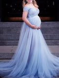 Beaumama robes photo longue grossesse mariée dentelle bouffante tutu queue femme enceinte