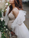 Beaumama robes photo longue grossesse mariée bouffante tutu volants queue transparent cache-maillots femme enceinte