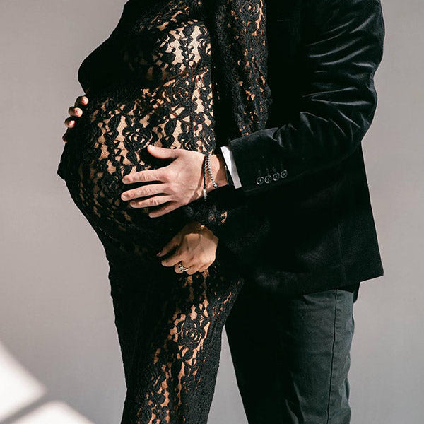 Beaumama robes photo longue grossesse élégant dentelle transparent moulante femme enceinte