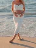 Beaumama robes photo longue grossesse fleurie plissé moulante découpe costume deux pièces cocktail femme enceinte