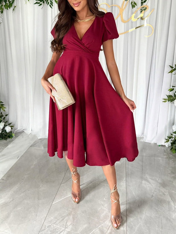 Beaumama robes mi-longue grossesse élégant cocktail cérémonie volants trapèze fluide femme enceinte