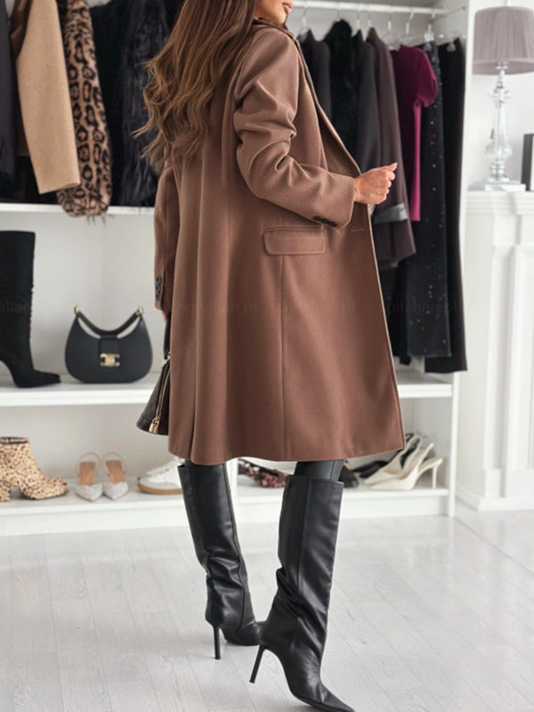 Beaumama manteau en laine grossesse élégant casual tous les jours boutonnage poches manteau d'hiver femme enceinte