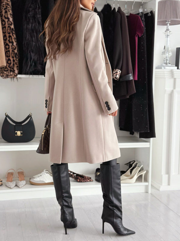 Beaumama manteau en laine grossesse élégant casual tous les jours boutonnage poches manteau d'hiver femme enceinte