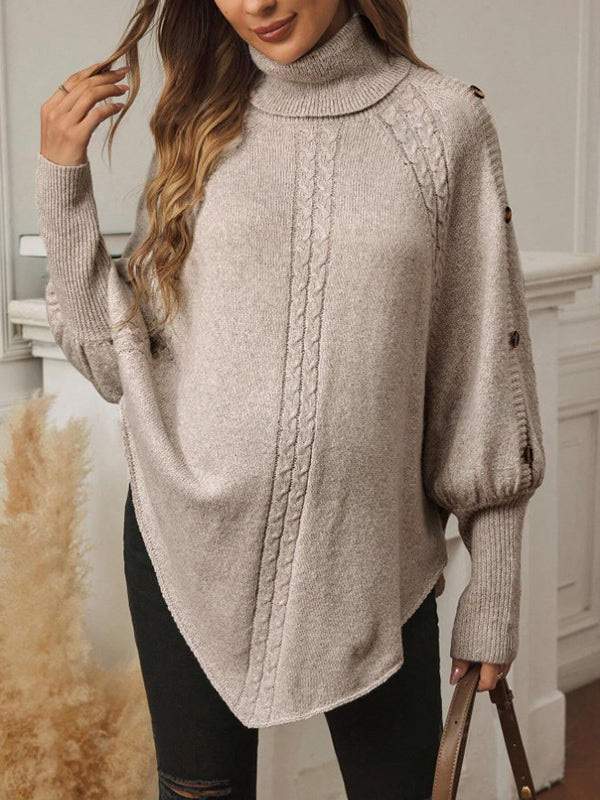 Beaumama pulls grossesse casual tous les jours rugueux tricot torsadé  boutonnage irrégulier femme enceinte