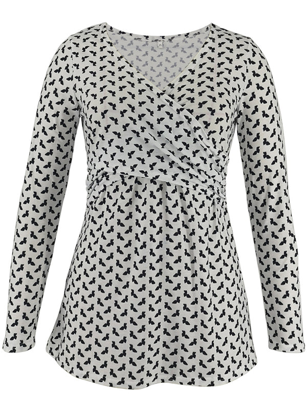 Beaumama sweatshirt allaitement grossesse imprimé fleurie col rond style maison femme enceinte