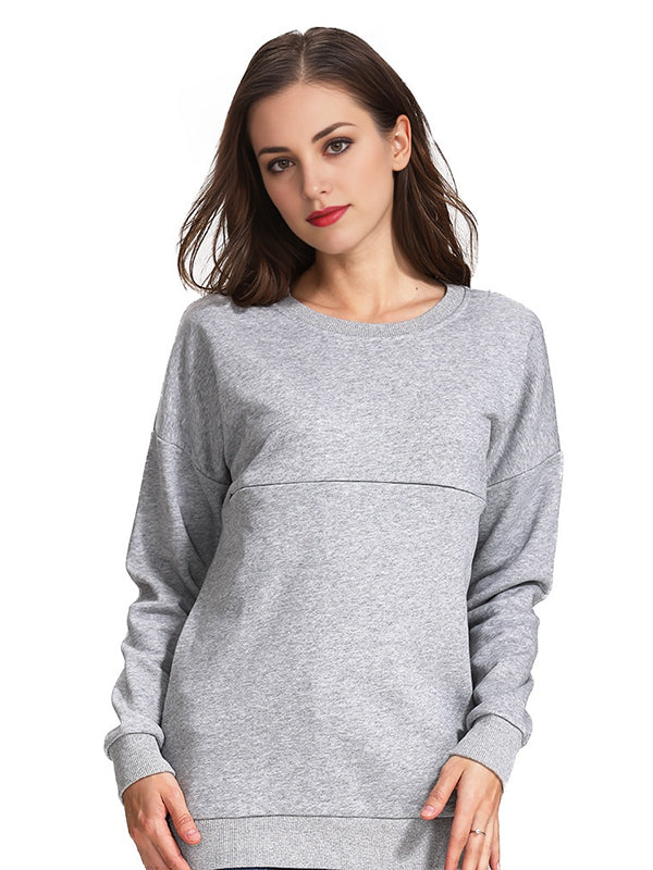 Beaumama sweatshirt allaitement grossesse léopard fermeture éclair col rond style maison femme enceinte