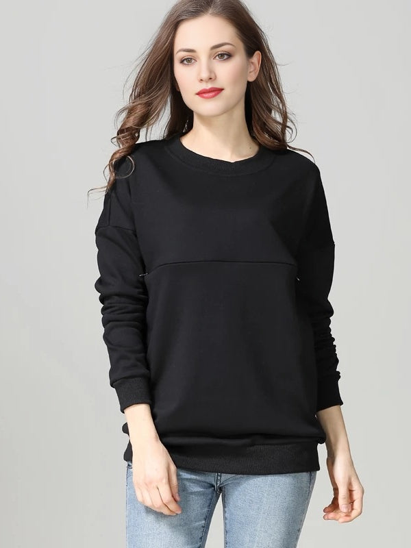 Beaumama sweatshirt allaitement grossesse léopard fermeture éclair col rond style maison femme enceinte