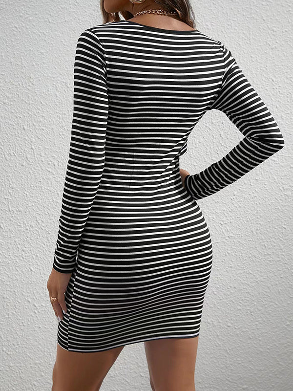 Beaumama robe allaitement mi-longue grossesse casual confortable élégant rayé moulante femme enceinte