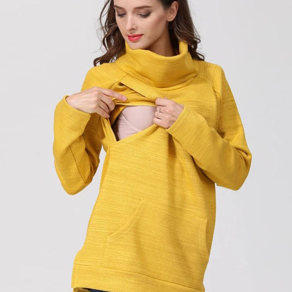 Beaumama sweatshirt allaitement grossesse poches col roulé style maison femme enceinte