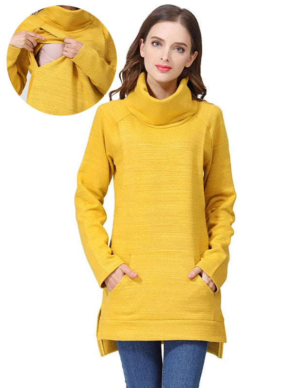 Beaumama sweatshirt allaitement grossesse poches col roulé style maison femme enceinte