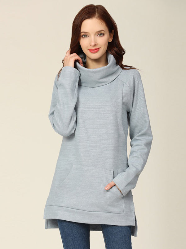 Beaumama sweatshirt allaitement grossesse poches col roulé style maison femme enceinte