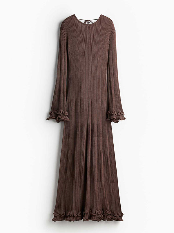 Beaumama robes longue grossesse élégant cérémonie crochet tricot volants croisé dos femme enceinte