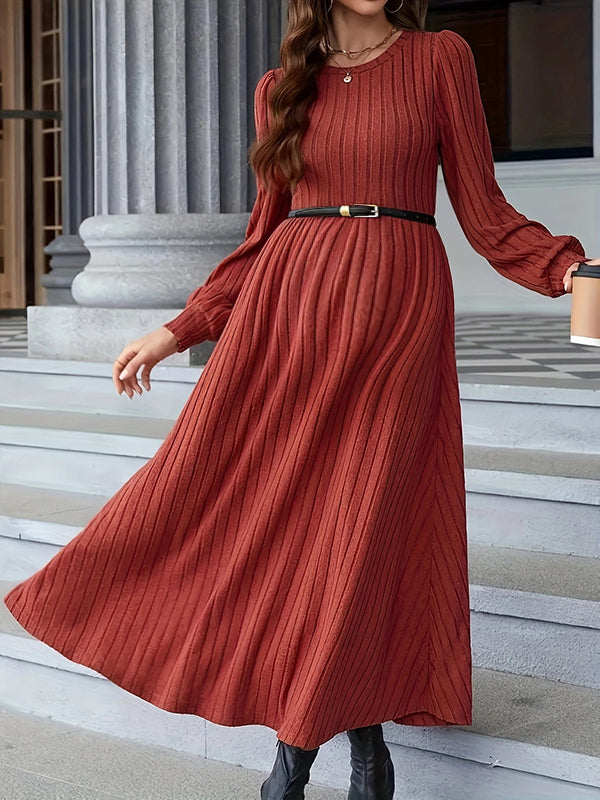 Beaumama robe décontracté longue grossesse casual simple rayé trapèze fluide femme enceinte