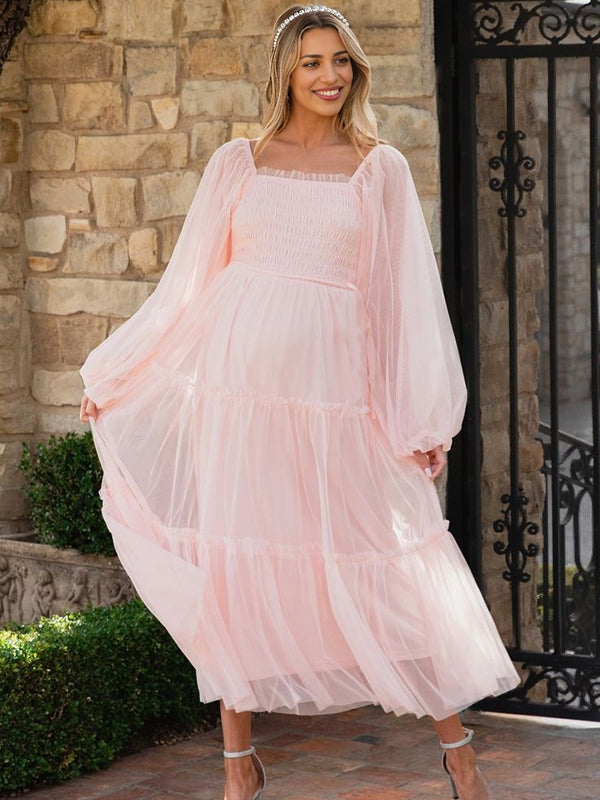 Beaumama robes photo longue grossesse élégant cérémonie bouffante tutu plissé trapèze femme enceinte