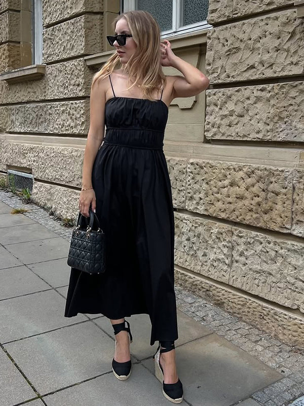 Beaumama robes longue grossesse élégant vacances plissé fluide trapèze spaghettiträger femme enceinte