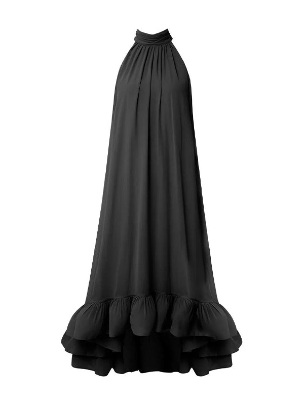 Beaumama robes longue grossesse élégant cérémonie volants licou nœud papillon trapèze femme enceinte