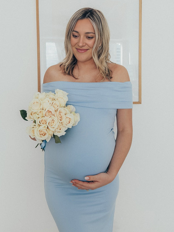 Beaumama robes longue grossesse élégant cérémonie épaule dénudée dos nu moulante femme enceinte