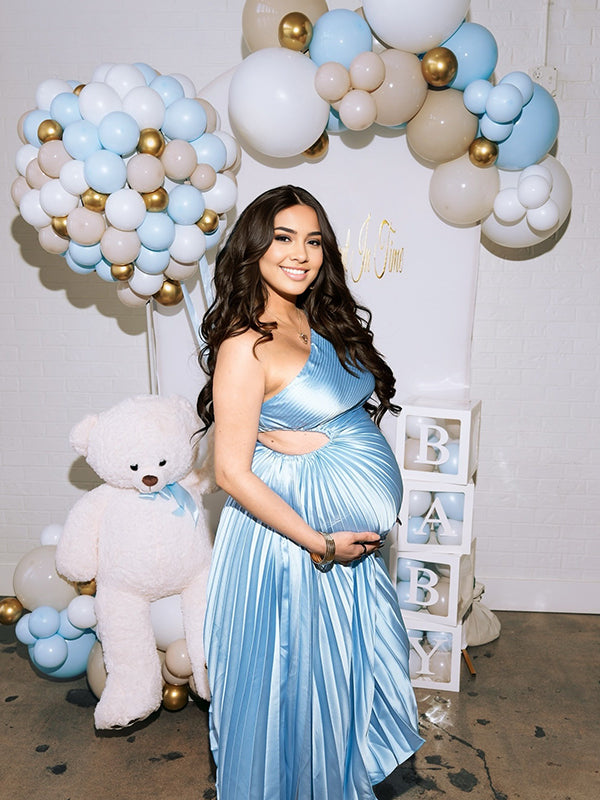 Beaumama robes longue grossesse épaule nue plis creux fluide femme enceinte