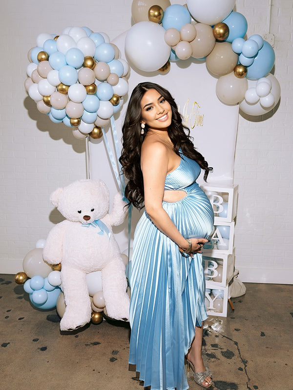 Beaumama robes longue grossesse épaule nue plis creux fluide femme enceinte