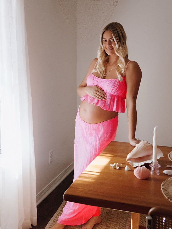 Beaumama robes longue grossesse mousseline spaghettiträger nombril femme enceinte