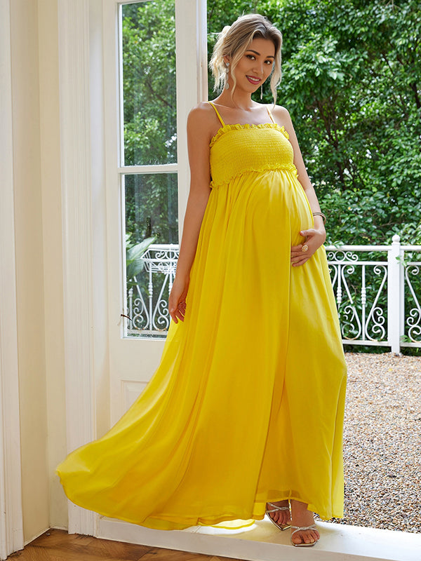 Beaumama robes longue grossesse strap fluide élégant femme enceinte