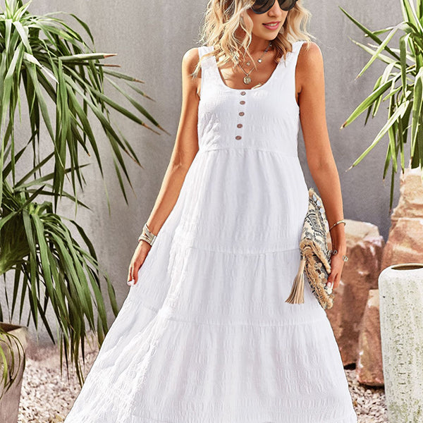 Beaumama Robes mi-longue grossesse trapèze boutonnage casual confortable femme enceinte