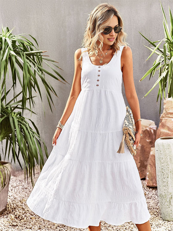 Beaumama Robes mi-longue grossesse trapèze boutonnage casual confortable femme enceinte